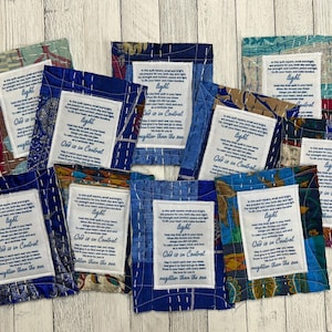 Prayer Quilt Square - Christian Encouragement, Faith Gift, Anxiety Relief, Scripture Keepsake, Spiritual Gift, Upcycled Quilt image 4