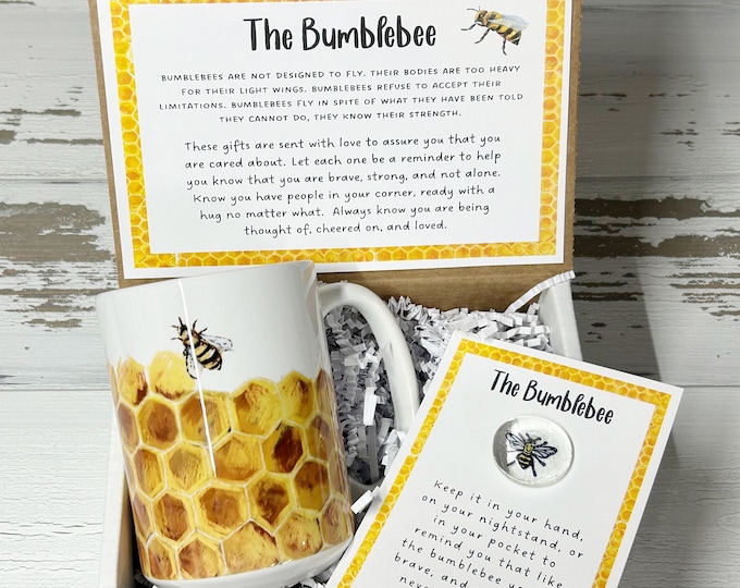 Thinking of you Care Package, Bumblebee, Pocket Token, Encouraging Gift, Friendship gift, Anxiety Gift, Get Well Gift, Cancer Gift,
