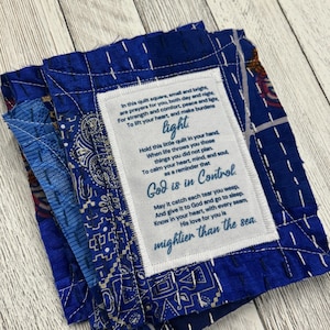 Prayer Quilt Square - Christian Encouragement, Faith Gift, Anxiety Relief, Scripture Keepsake, Spiritual Gift, Upcycled Quilt image 6