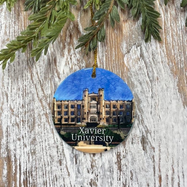 Xavier University Necklace or Key Chain, Xavier Pendant, New Orleans Map Necklace Graduation Gift for Graduate College Key Ring Fob