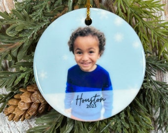 Custom Personalized Photo Christmas Ornament, Tree trimming, Holiday gift,  Meaningful Christmas gift