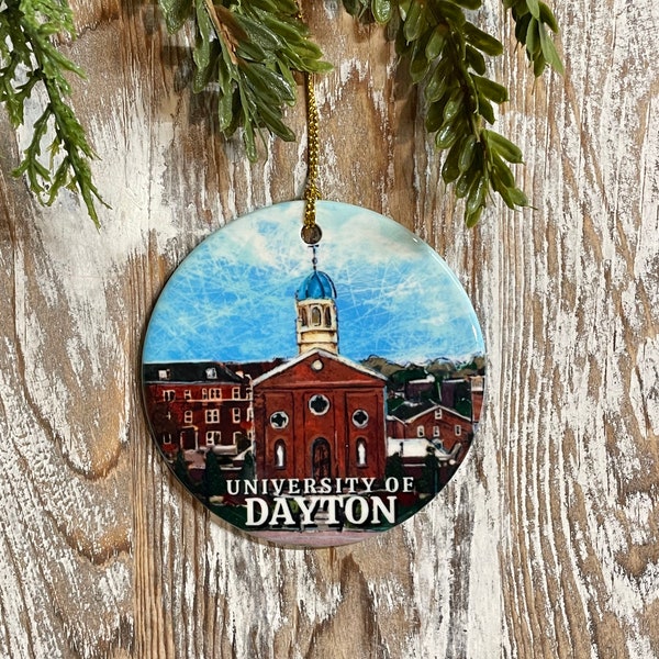 University of Dayton Christmas Ornament, Flyers, Collage Student gift, Dayton Alumni gift, ornament, Holiday gift, Dayton Ohio