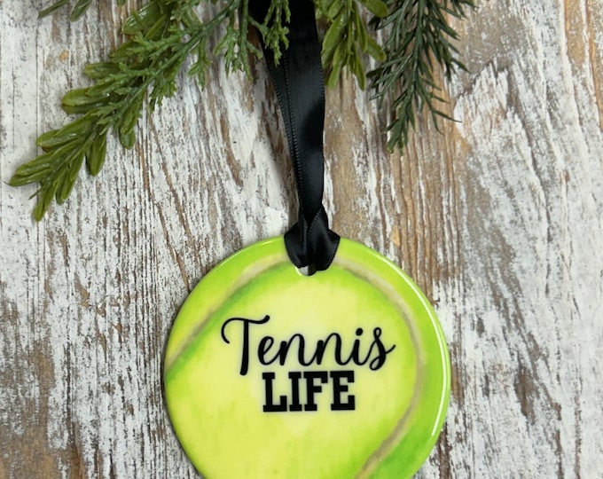 Tennis Life Christmas Ornament, Tennis player, Sports Ornament, Christmas ornament, Holiday ornament, gift for her