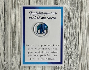 Best Friends Elephant Glass Gem - Pocket Token, Strong Women, Girlfriends Gift, Friendship Gift, Girls Getting Together, Thinking of You
