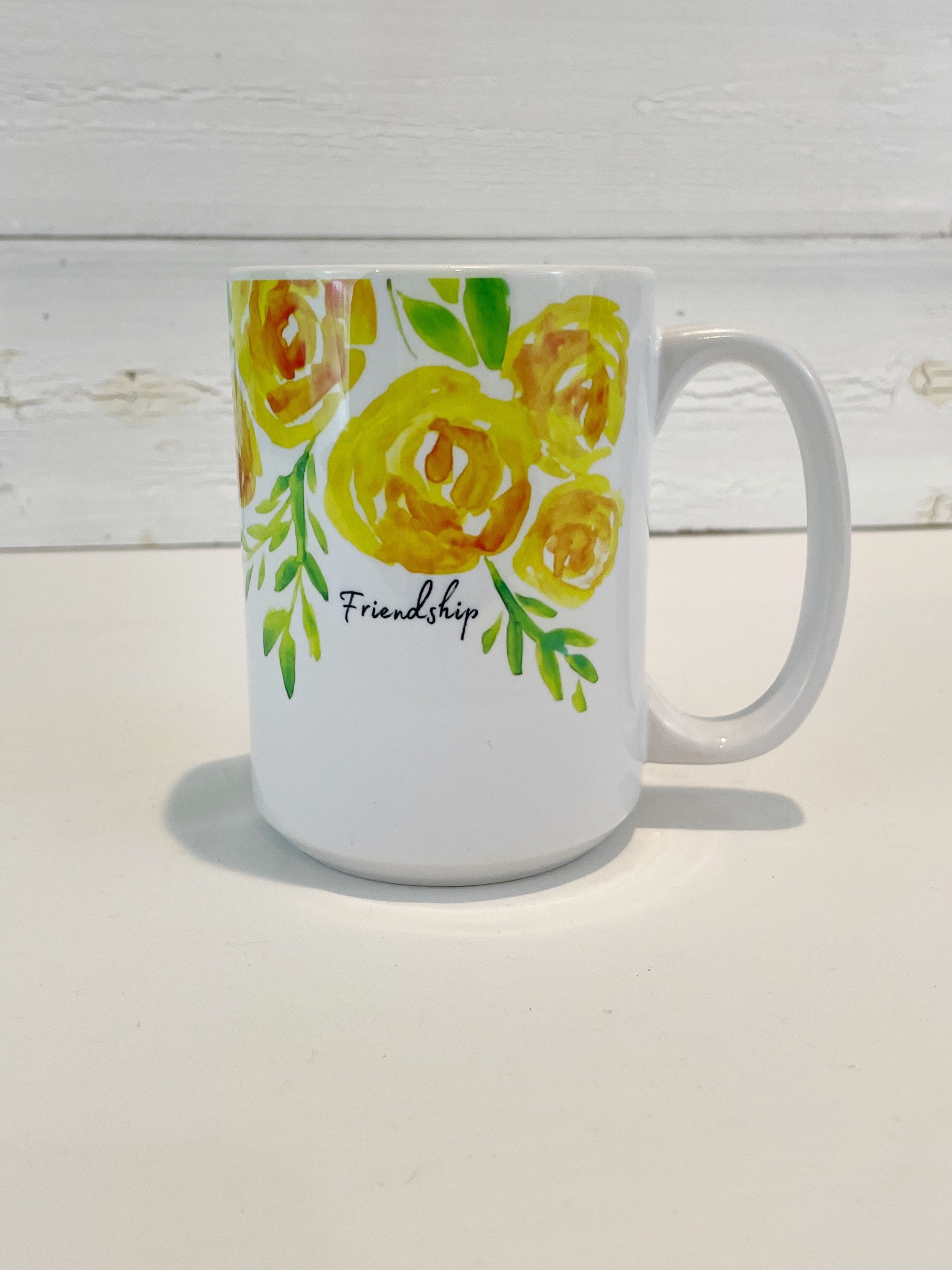 Friendship Box, Yellow Rose mug and tile gift set, Friendship gift