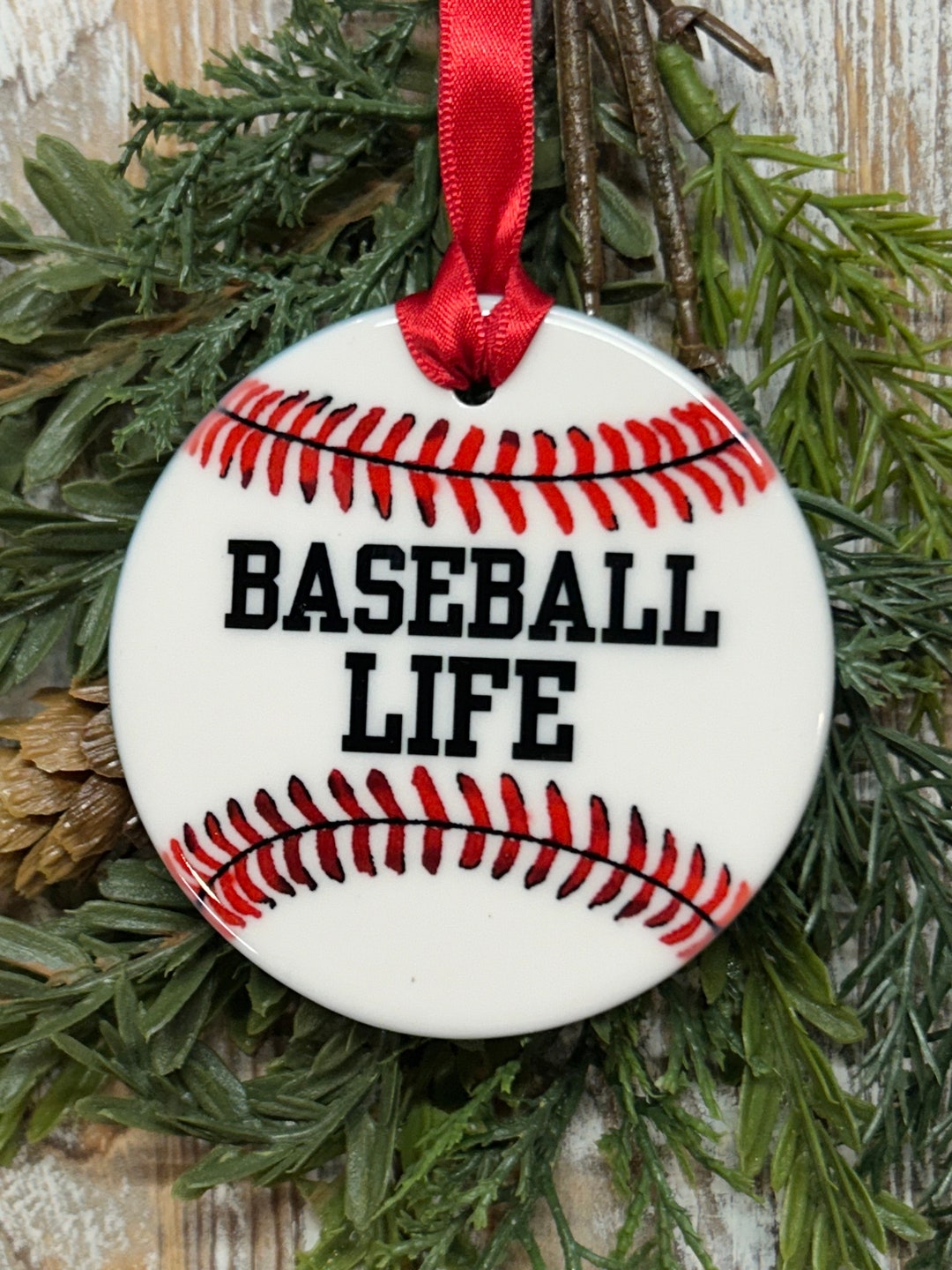 Baseball Life Christmas Ornament, Baseball Player, Baseball Team