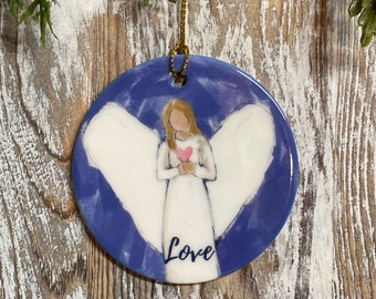 Love Angel Christmas Ornament, Angel Christmas, Tree trimming, Christmas gift