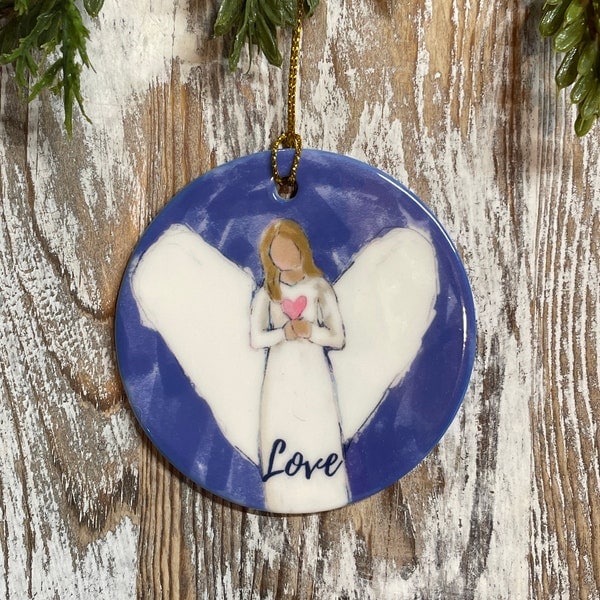 Love Angel Christmas Ornament, Angel Christmas, Tree trimming, Christmas gift