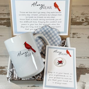 Cardinal Always Near Mug – Memorial Gift, Sympathy Gift, Red Bird, Cardinal, Remembrance, Angelversary, Loss of Loved One