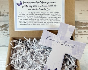 Miscarriage Memorial Butterfly Cross Gift Set - Sympathy Gift for Pregnancy Loss, Remembrance Keepsake for Grieving Parents