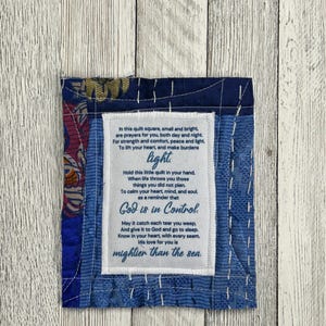 Prayer Quilt Square - Christian Encouragement, Faith Gift, Anxiety Relief, Scripture Keepsake, Spiritual Gift, Upcycled Quilt