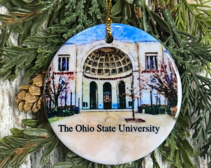 The Ohio State University Christmas Ornament, buckeyes, Football Stadium Student gift, The Ohio State Alumni gift, Holiday gift,