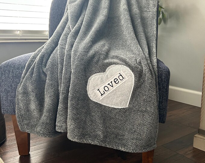 Sending You a HUG Box with gray floral heart, Soft Blanket, Comforting gift, Uplifting gift, Encouraging gift for her, Anxiety gift,