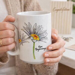 New Beginnings Daisy Mug Care Package, Encouragement Fresh Start Gift Box, New Job Farewell Graduation Keepsake, Good Luck Gift for Her immagine 3