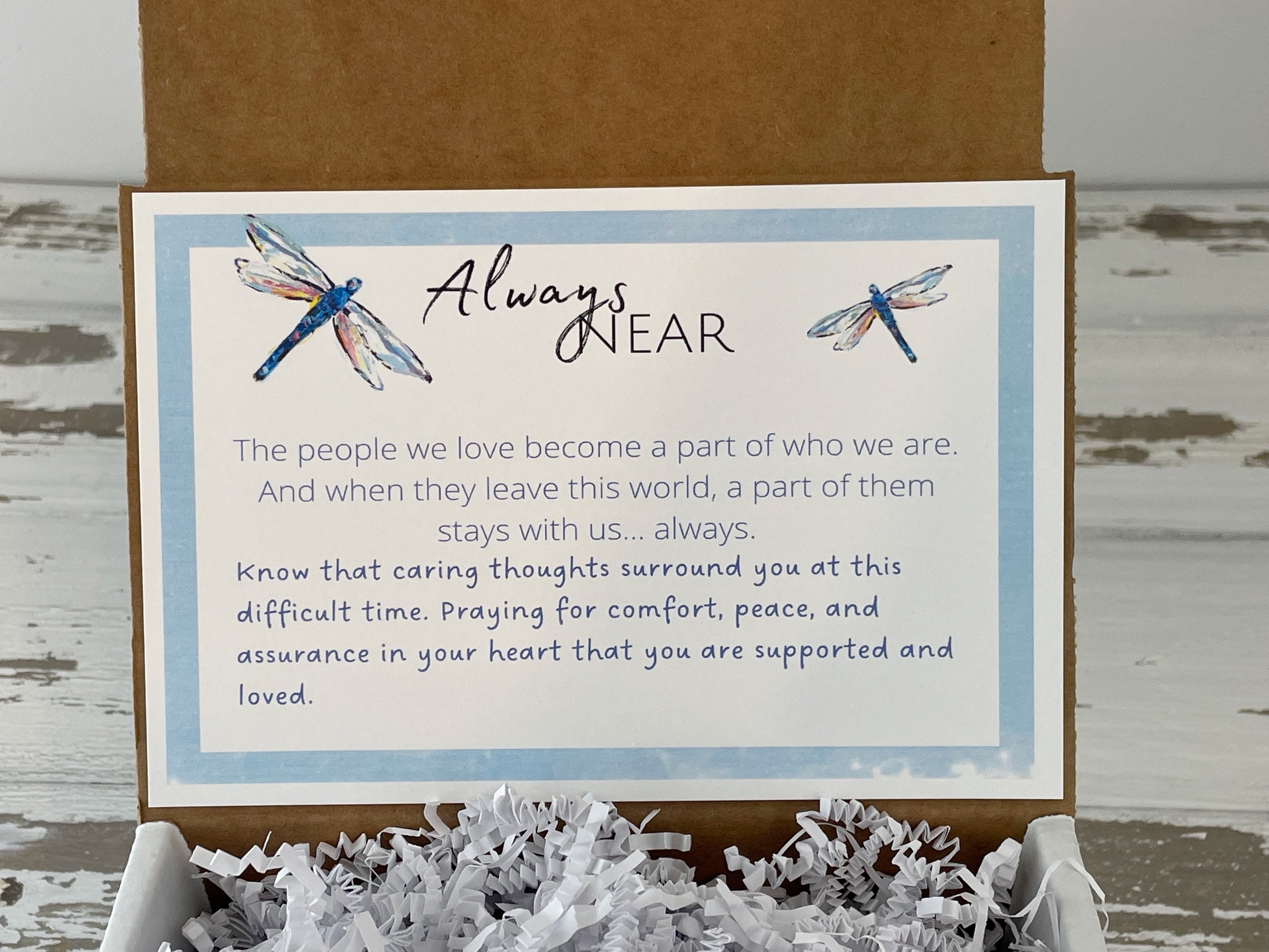 Sympathy Dragonfly Always Near Mug gift set, Angelversary gift