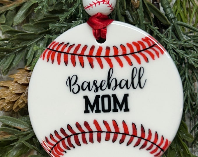 Baseball Mom Christmas Ornament, Baseball life, Christmas gift, Sports Ornament, Christmas ornament, Holiday ornament