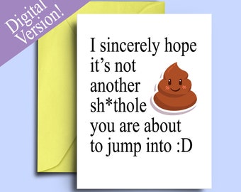 Funny, Sarcastic and Rude Farewell Card for Coworker, Colleagues Leaving for New Job - Instant PDF A5 Printable Download Blank Card