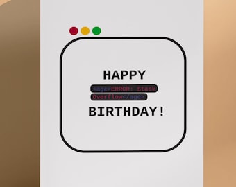 Funny Birthday Card For Programmer, Web Developers, Computer Science Students, Software Engineers