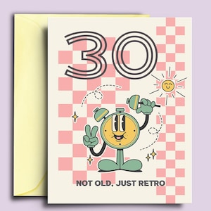Lustige Geburtstagskarte zum 30. Geburtstag - nicht alt, nur Retro Vintage Kunst für Millennias Sister, Bester Freund