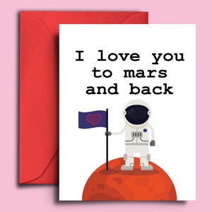 Jolie carte d'astronomie je t'aime pour maman, papa, femme, mari, petit ami, petite amie, astronautes, employés de la Nasa, carte d'anniversaire des amoureux de l'espace
