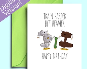 Crossfit Birthday Card: Weightlifting Gym Theme (PDF)
