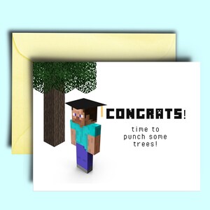Cartão de formatura de pixel art de jogador engraçado para formatura da faculdade - presente fofo para graduados universitários