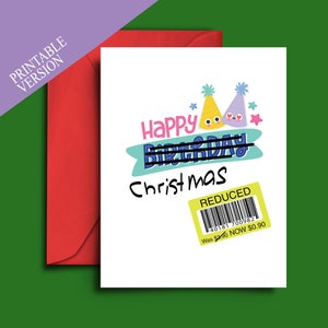 Carte de Noël drôle imprimable - Carte de Noël humoristique sur l'inflation pour le meilleur ami, mari, femme, collègues - Carte vierge A5 au format PDF