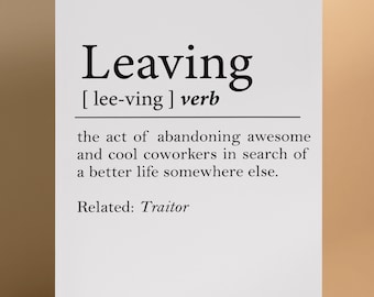Funny Leaving Card: Sarcastic Goodbye Card for Coworker