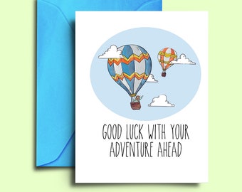 Adventure Ahead - Goodbye Card For Coworkers, New Job Card, Farewell Card For Friends, Family - Eco Friendly A5 Blank Card