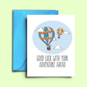 Adventure Ahead - Carte d'adieu pour collègues, carte de nouvel emploi, carte d'adieu pour amis, famille - carte vierge A5 respectueuse de l'environnement