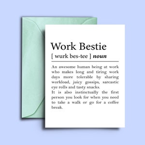 Abschiedskarte - Arbeit Bestie Definition Grußkarte für Coworker - Für die Kollegin Abschied für neuen Job, Sabbatical, Ruhestand, Mutterschaft