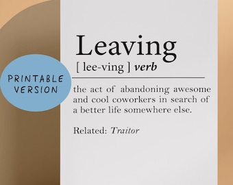 Sarcastic Farewell Card: Funny Goodbye Card for Coworker (PDF)