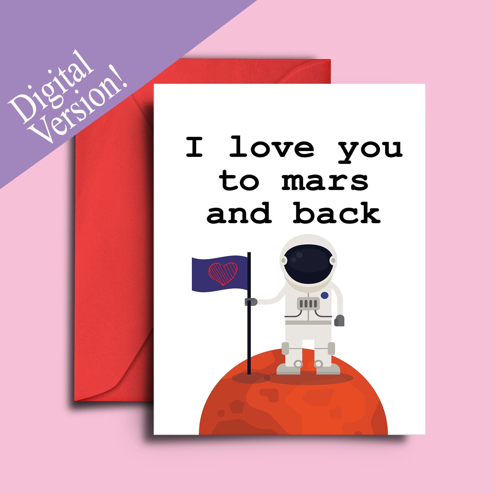 I Love You to Mars and Back Printable Love Card for Boyfriend Etsy