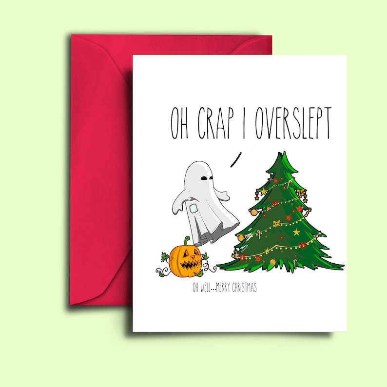 Funny Christmas Card For Halloween Lover Blank A5 Card Oh image 0