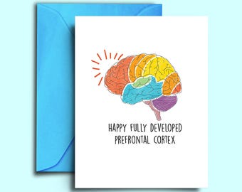 Funny Brain Anatomy 25th Birthday Card: For Neuroscientist, Nurse