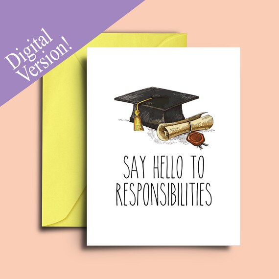 Funny Graduation Card Sarcastic College Graduation Etsy