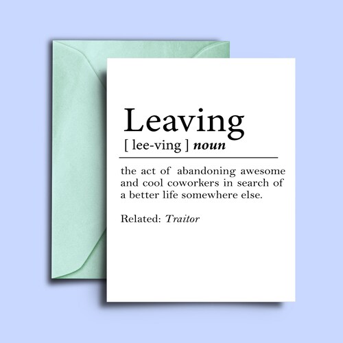 Printable Sarcastic Farewell Card Goodbye Card for Coworkers - Etsy