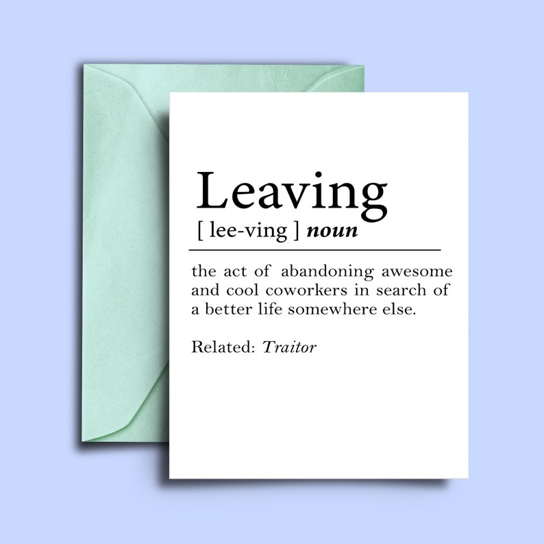 Rude Sarcastic Farewell Card Goodbye Card for Coworkers Etsy