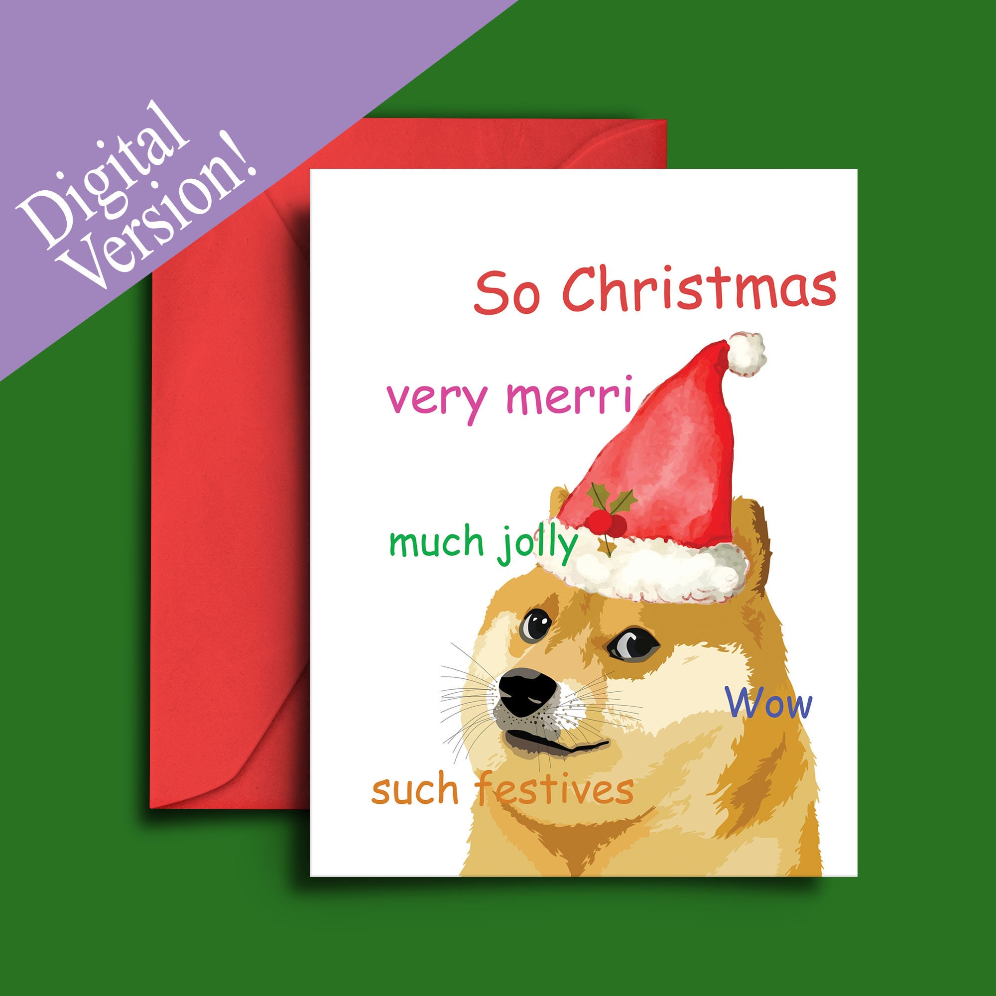 Funny Doge Meme Christmas Card Set (digital Download) - Etsy, image size:2000x2000