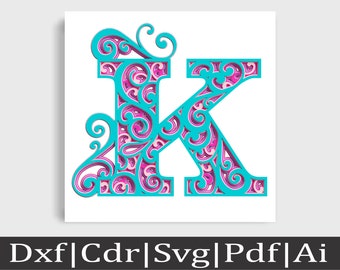 Download Layered Monogram Svg Etsy