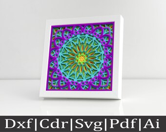 Download Layered Mandala Svg Laser Cut Dxf Mandala Template3d Etsy