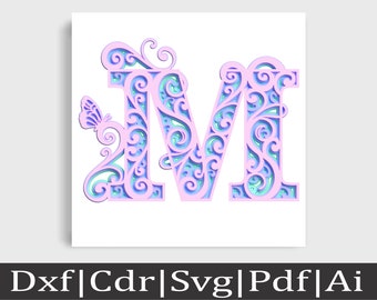 Free Free Layered Initial Svg 685 SVG PNG EPS DXF File