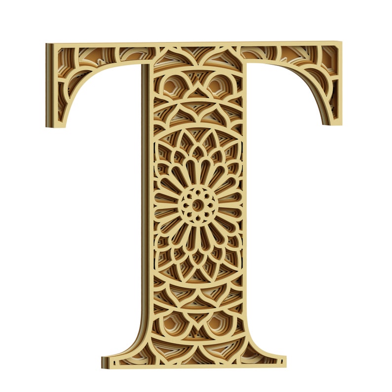 Download Digital Product Layered Letter T Mdc072 Layered Alphabet Svg Layered Letters Svg 3d Multilayer Mandala Glowforge Files Svg For Cricut Drawing Illustration Art Collectibles Kromasol Com
