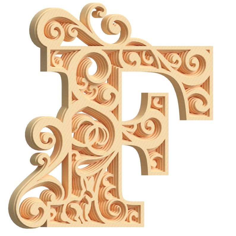Download Mdc144 Layered Letter F For Laser Cut Layered Monogram Svg Layered Alphabet Svg Digital Art Collectibles Kromasol Com