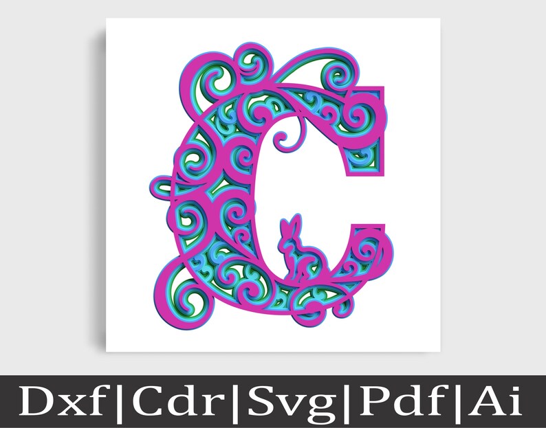 Download Layered Letter C For Laser Cut Layered Monogram Svg Layered Etsy