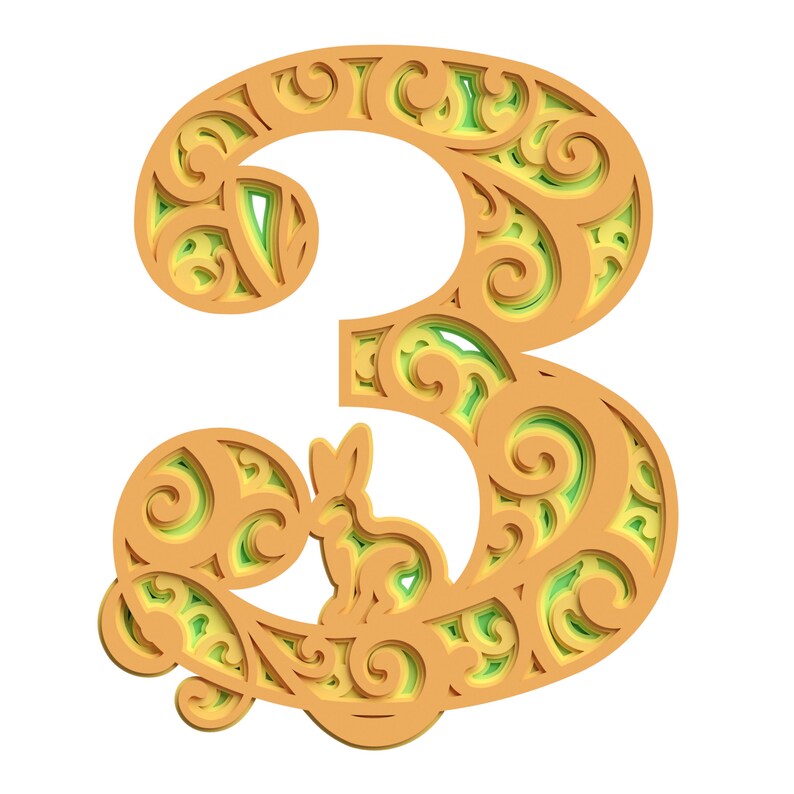 Download Mdc168 Layered Alphabet Svg Layered Monogram Svg Layered Number 3 For Laser Cut Art Collectibles Digital 330 Co Il