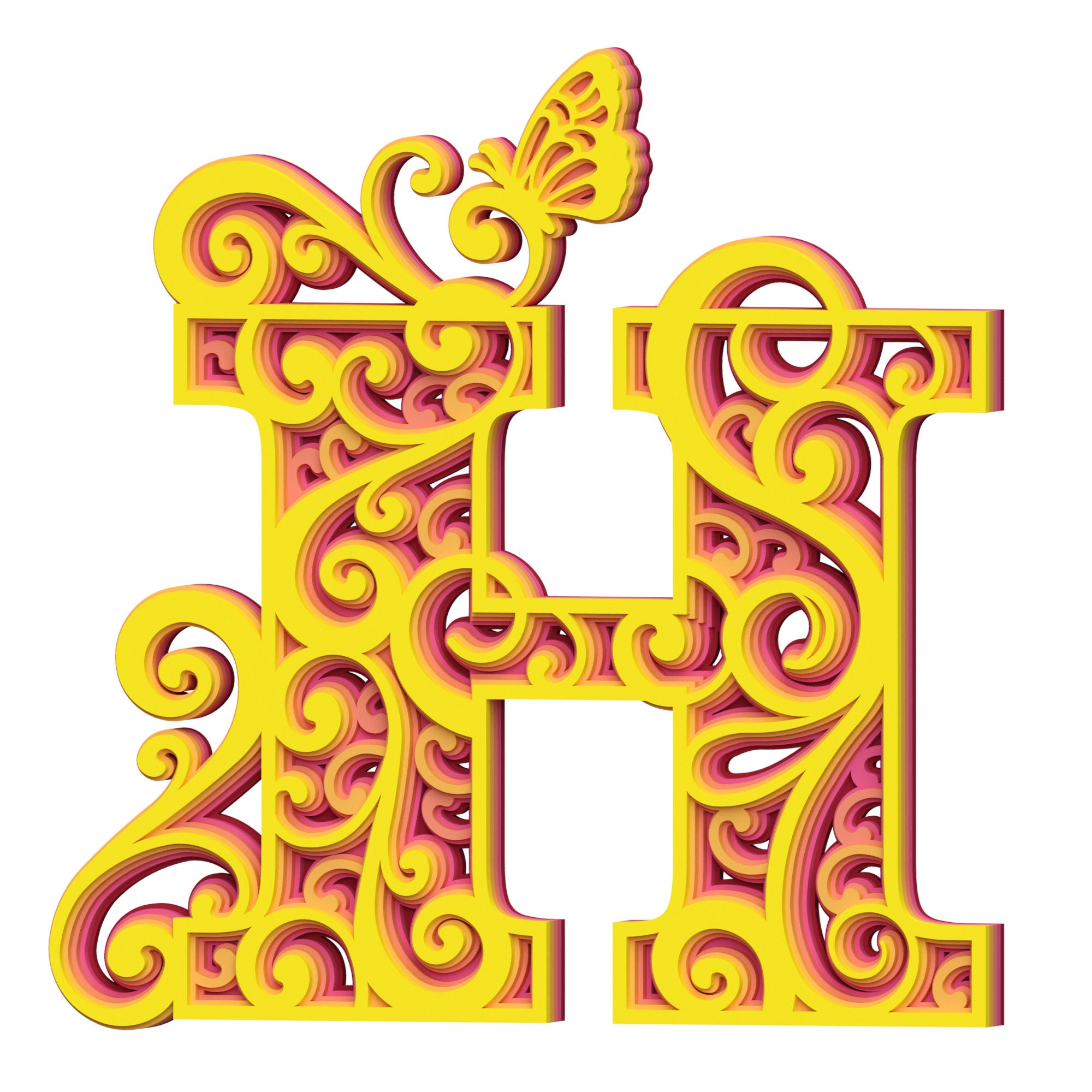 Free Free Layered Monogram Svg 254 SVG PNG EPS DXF File