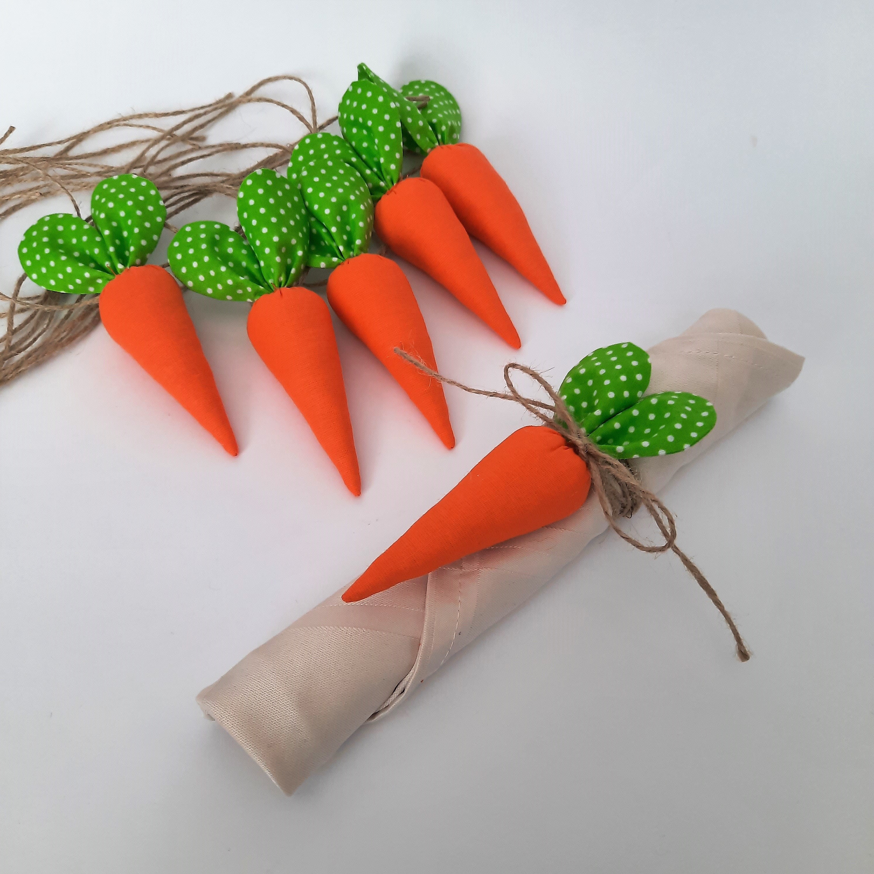 6 Easter carrot napkin ring Table decorations Fabric carrots Etsy
