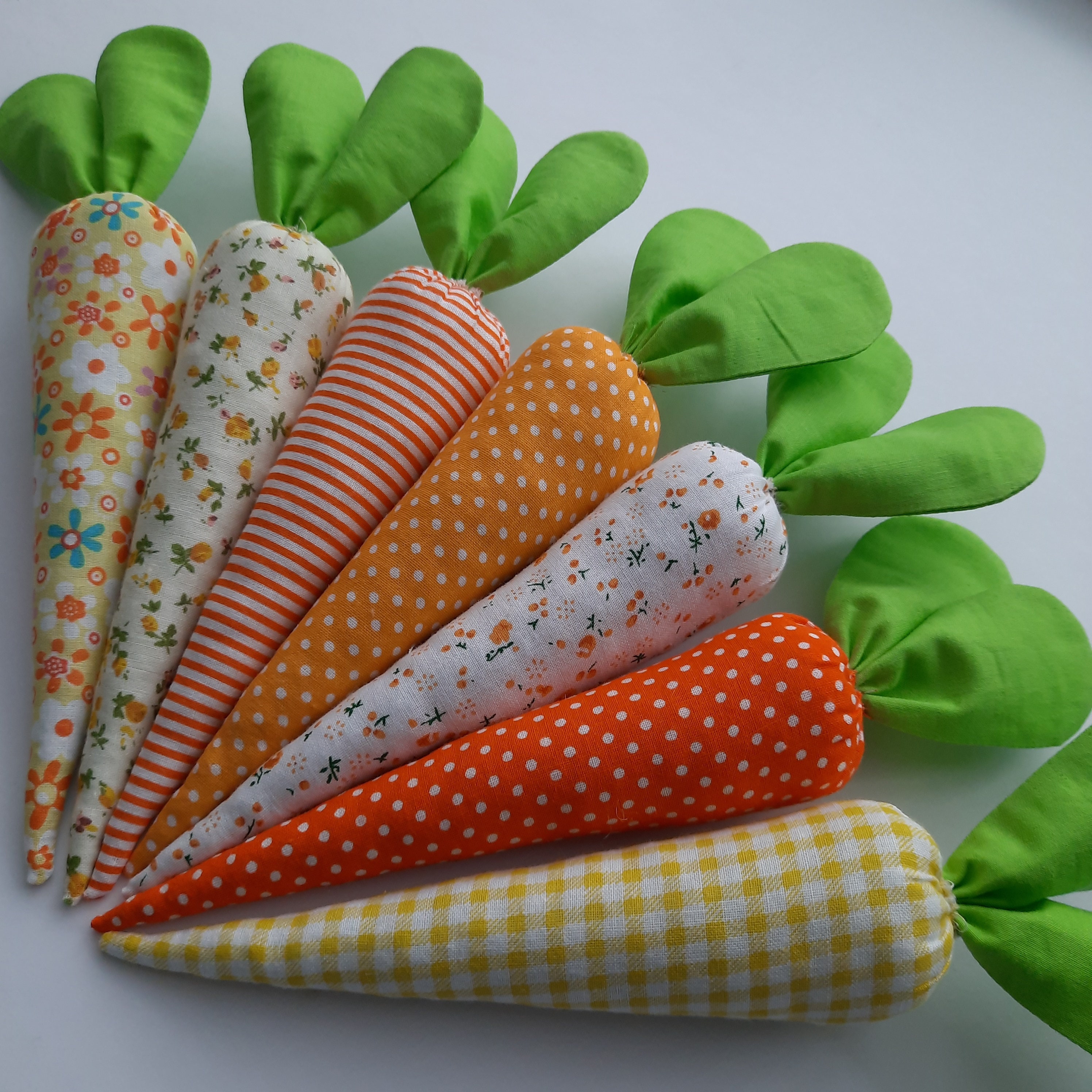 Set of 7 Easter carrots Fabric carrots Spring ornaments Easter Etsy