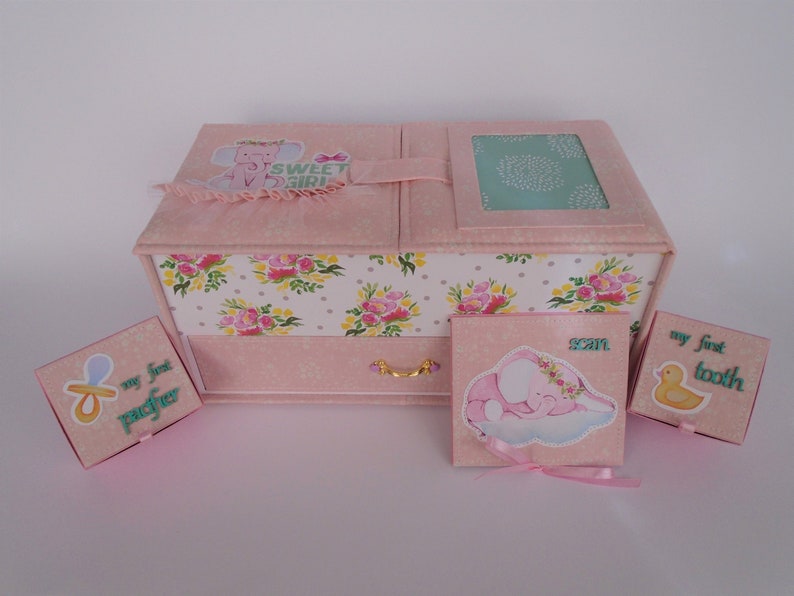 Baby Girl Keepsake Box Memory Box Elephant Time Capsule First Etsy